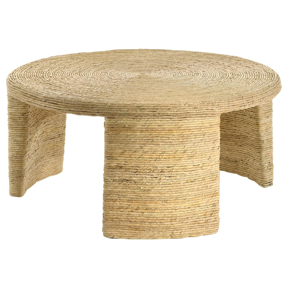 Artina Woven Rattan Round Coffee Table Natural Brown