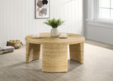 Artina Woven Rattan Round Coffee Table Natural Brown by Coaster at Eve Furniture