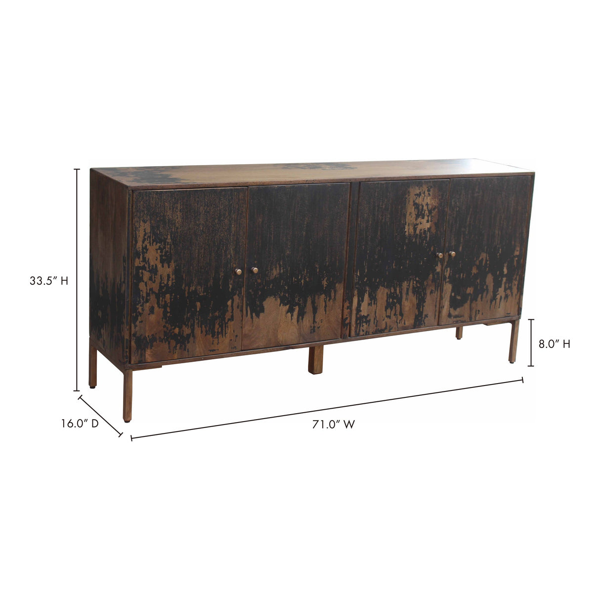 Artists Black Large Sideboard by Moe's Home at Eve Furniture
