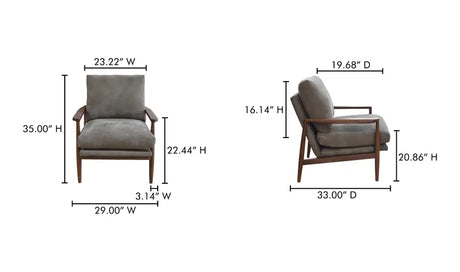 Arturo Accent Chair Brown by Moe's Home at Eve Furniture