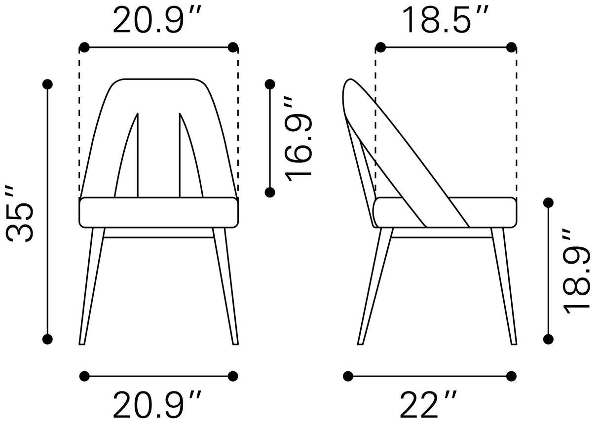 Artus Gray Dining Chair by Zuomod at Eve Furniture