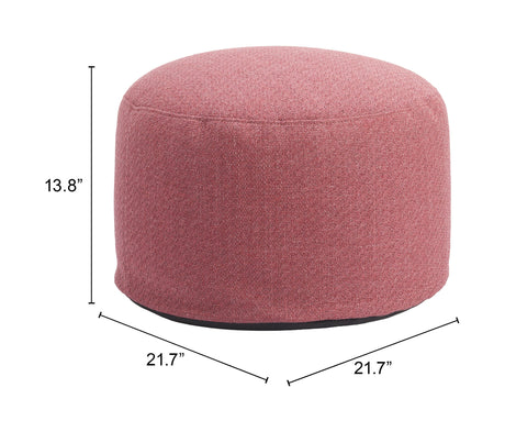 Aruz Red Outdoor Ottoman by Zuomod at Eve Furniture