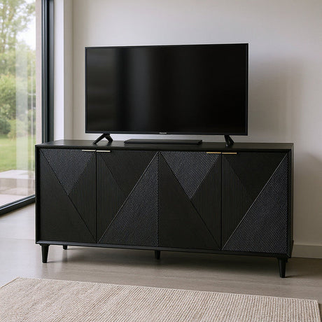 Arvada Black Four-Door Sideboard by Crestview at Eve Furniture