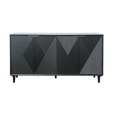 Arvada Black Four-Door Sideboard by Crestview at Eve Furniture