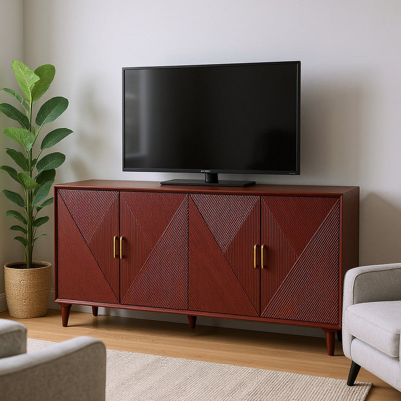 Arvada Red Four-Door Sideboard by Crestview at Eve Furniture
