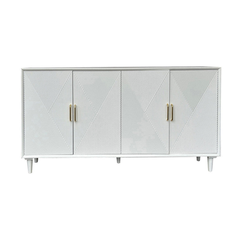Arvada White Four-Door Sideboard by Crestview at Eve Furniture