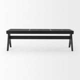 Arvin 59.1L x 17.7W x 18.1H Black Wooden Bench by Mercana at Eve Furniture