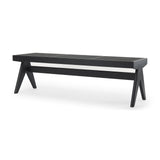 Arvin 59.1L x 17.7W x 18.1H Black Wooden Bench by Mercana at Eve Furniture