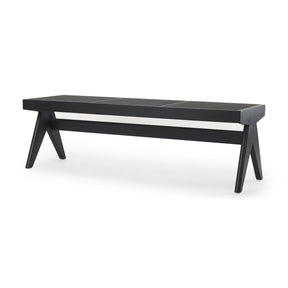 Arvin 59.1L x 17.7W x 18.1H Black Wooden Bench by Mercana at Eve Furniture