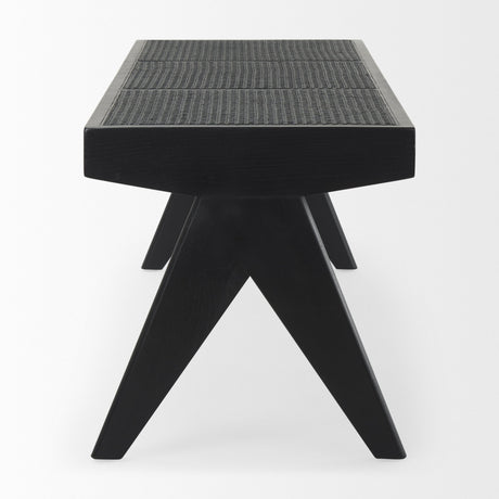 Arvin Black Wooden Bench by Mercana at Eve Furniture