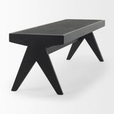 Arvin Black Wooden Bench by Mercana at Eve Furniture