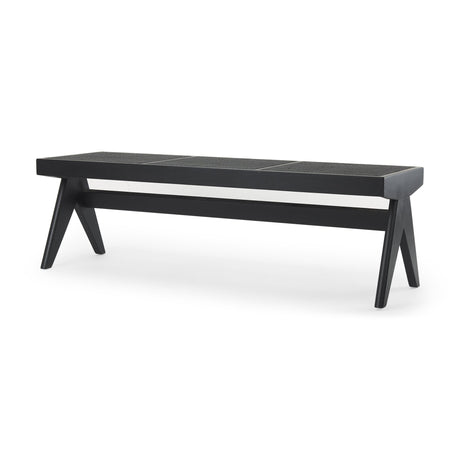 Arvin Black Wooden Bench by Mercana at Eve Furniture