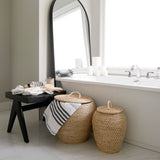 Arvin Black Wooden Stool by Mercana at Eve Furniture