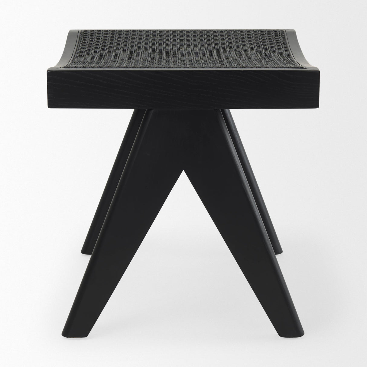 Arvin Black Wooden Stool by Mercana at Eve Furniture