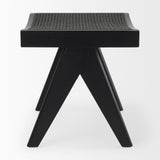 Arvin Black Wooden Stool by Mercana at Eve Furniture