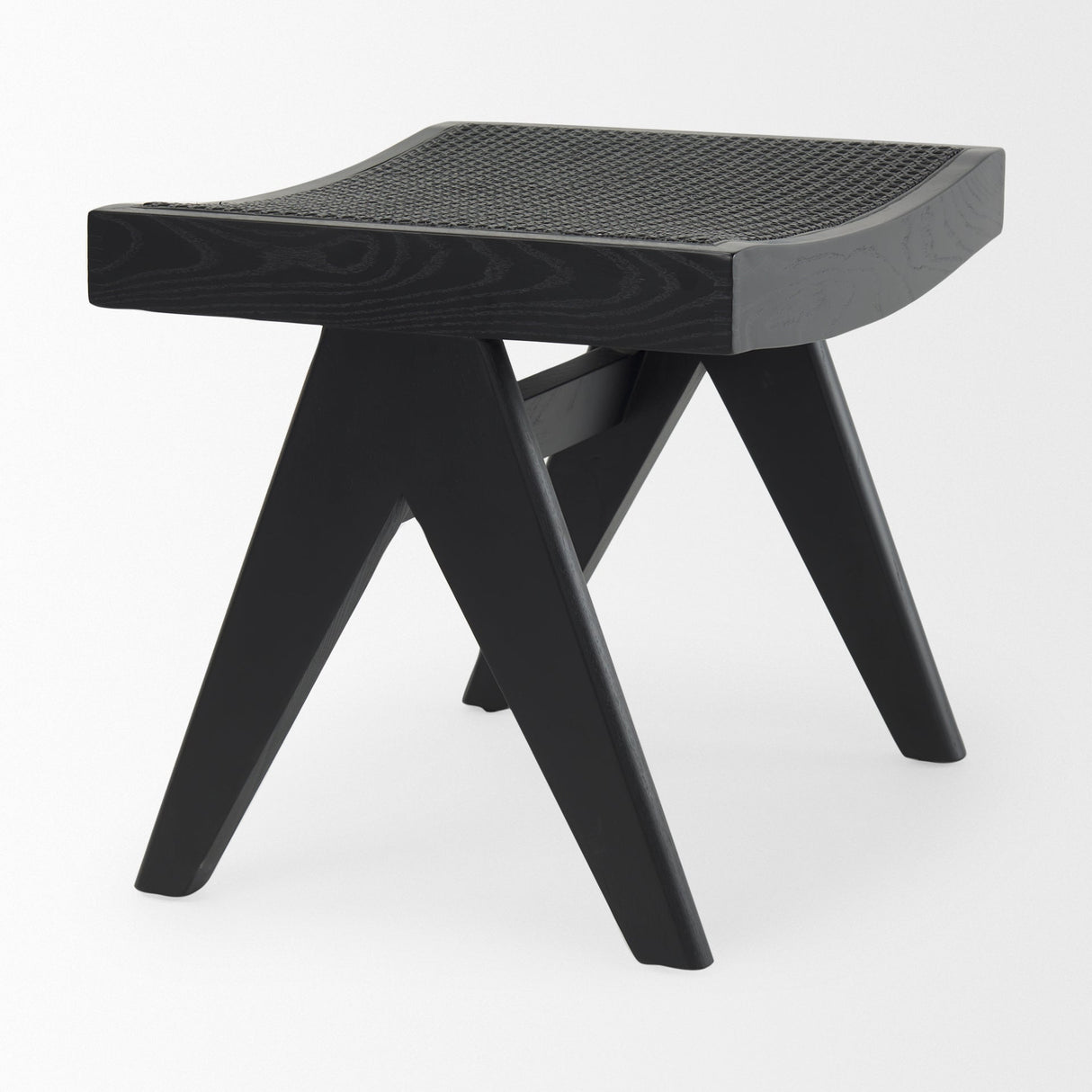 Arvin Black Wooden Stool by Mercana at Eve Furniture