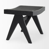 Arvin Black Wooden Stool by Mercana at Eve Furniture