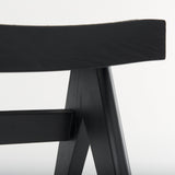 Arvin Black Wooden Stool by Mercana at Eve Furniture