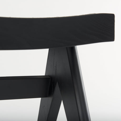 Arvin Black Wooden Stool by Mercana at Eve Furniture
