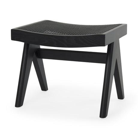 Arvin Black Wooden Stool by Mercana at Eve Furniture