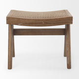 Arvin Medium Brown Wooden Stool by Mercana at Eve Furniture