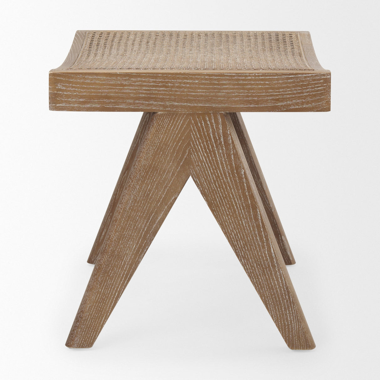 Arvin Medium Brown Wooden Stool by Mercana at Eve Furniture
