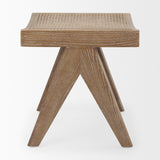 Arvin Medium Brown Wooden Stool by Mercana at Eve Furniture