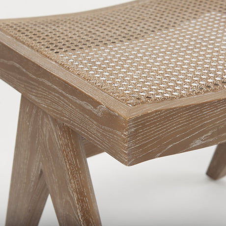 Arvin Medium Brown Wooden Stool by Mercana at Eve Furniture