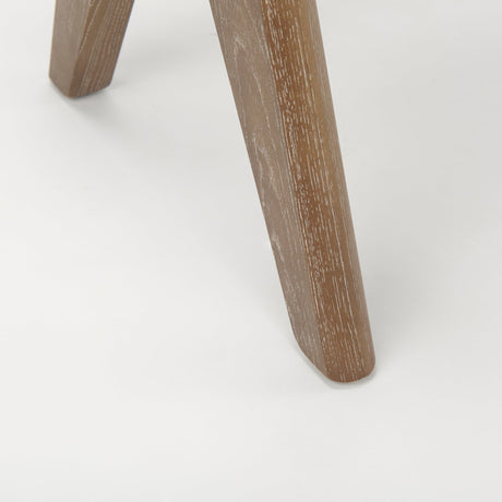 Arvin Medium Brown Wooden Stool by Mercana at Eve Furniture