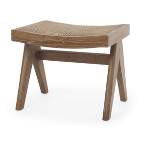 Arvin Medium Brown Wooden Stool by Mercana at Eve Furniture