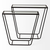 Arya (Set of 2) 24L x 10W Black Rectangular Glass Top Iron Frame Accent Table by Mercana at Eve Furniture