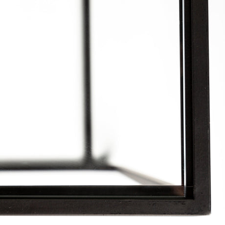 Arya (Set of 2) Black Rectangular Glass Top Iron Frame Accent Table by Mercana at Eve Furniture