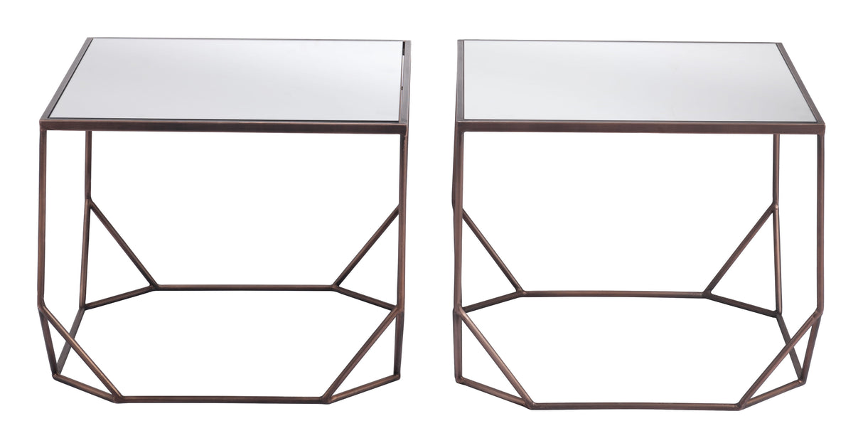 Arzon Bronze Coffee Table Set (2-Piece) by Zuomod at Eve Furniture