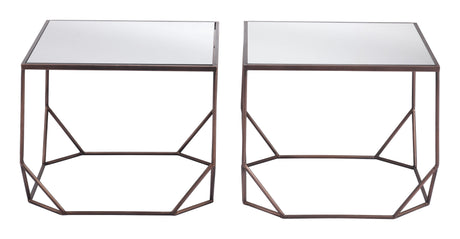 Arzon Bronze Coffee Table Set (2-Piece) by Zuomod at Eve Furniture