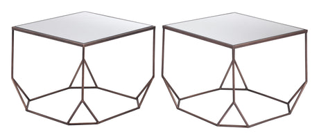 Arzon Bronze Coffee Table Set (2-Piece) by Zuomod at Eve Furniture