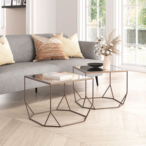 Arzon Bronze Coffee Table Set (2-Piece) by Zuomod at Eve Furniture