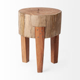 Asco Rustic Solid Reclaimed Wood Stool by Mercana at Eve Furniture