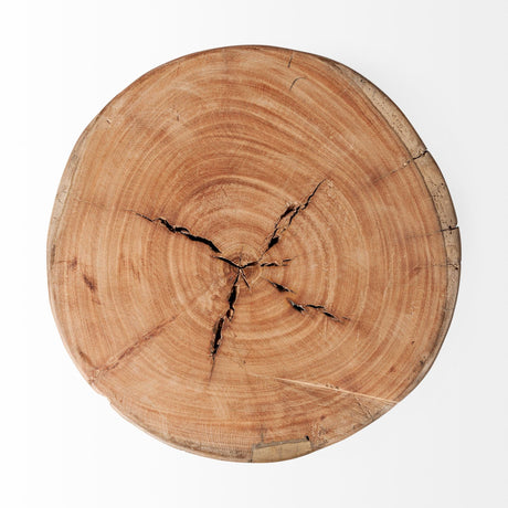 Asco Rustic Solid Reclaimed Wood Stool by Mercana at Eve Furniture