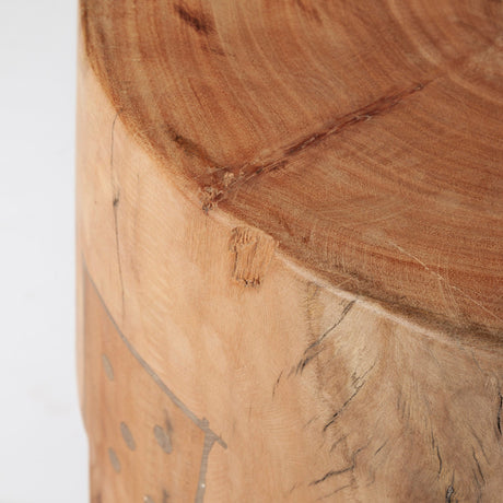 Asco Rustic Solid Reclaimed Wood Stool by Mercana at Eve Furniture
