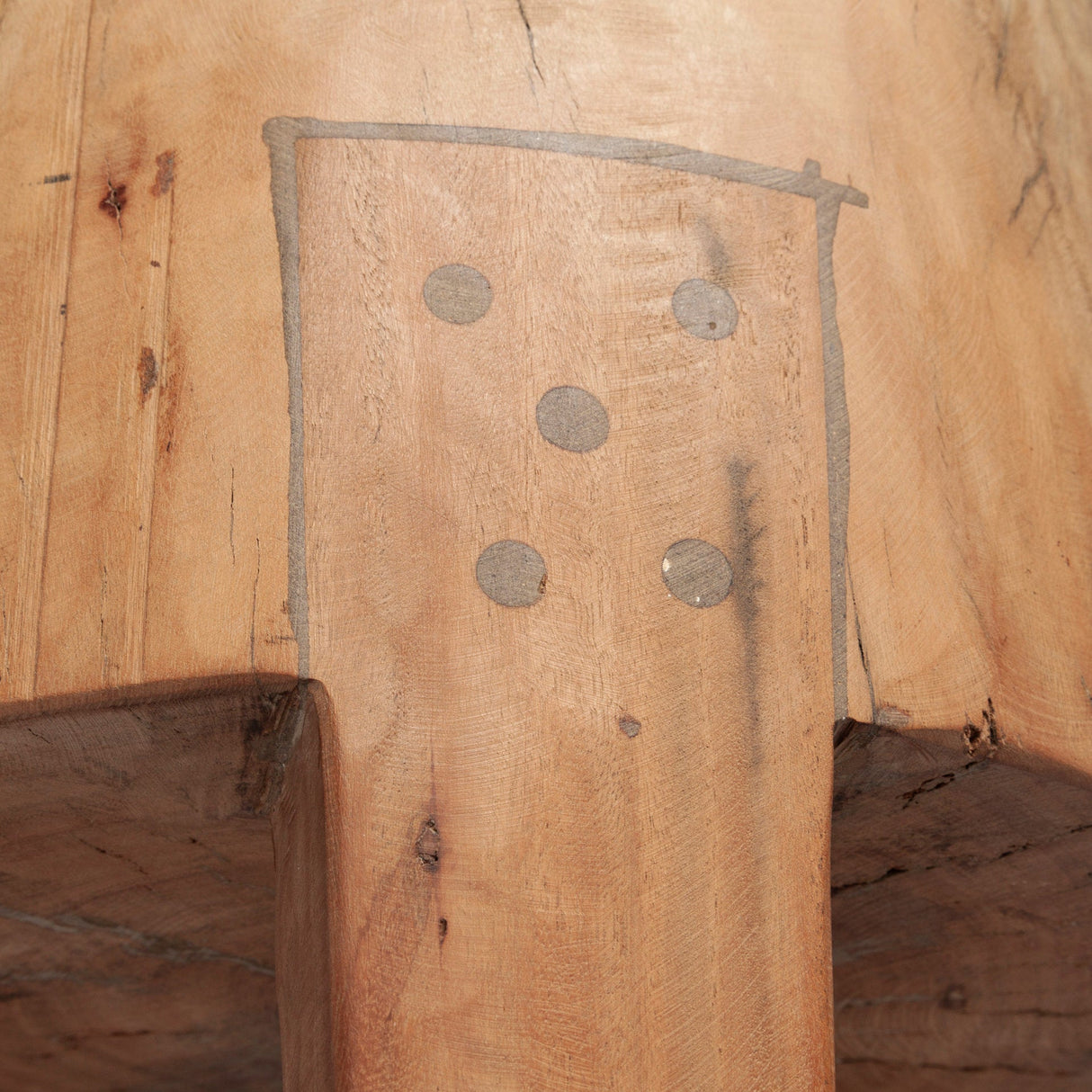 Asco Rustic Solid Reclaimed Wood Stool by Mercana at Eve Furniture