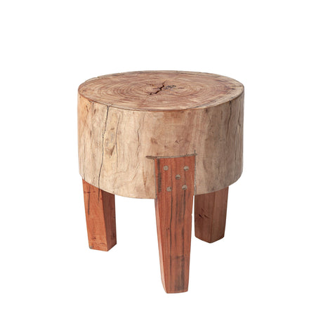 Asco Rustic Solid Reclaimed Wood Stool by Mercana at Eve Furniture