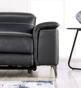 Ascona Black Leatherette Power Reclining Sofa & Loveseat by Furniture of America at Eve Furniture
