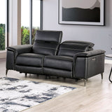 Ascona Black Leatherette Power Reclining Sofa & Loveseat by Furniture of America at Eve Furniture