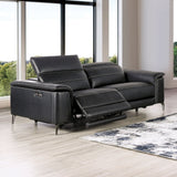 Ascona Black Leatherette Power Reclining Sofa & Loveseat by Furniture of America at Eve Furniture