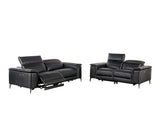 Ascona Black Leatherette Power Reclining Sofa & Loveseat by Furniture of America at Eve Furniture