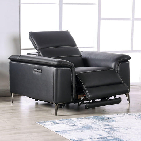 Ascona Black Power Recliner by Furniture of America at Eve Furniture