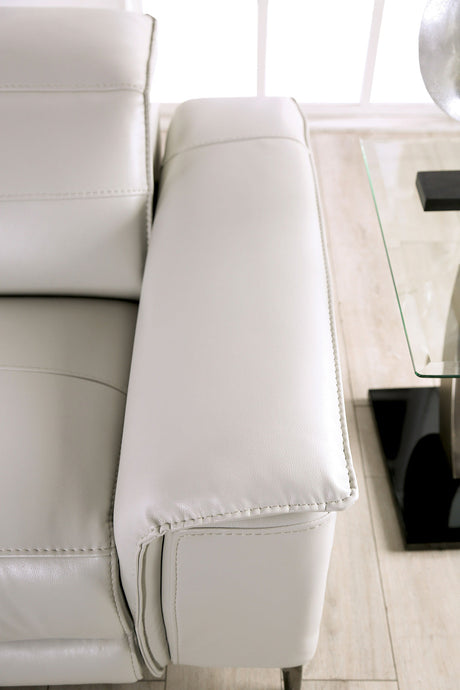 Ascona Light Taupe Leatherette Power Reclining Sofa & Loveseat by Furniture of America at Eve Furniture