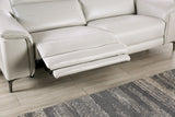 Ascona Light Taupe Leatherette Power Reclining Sofa & Loveseat by Furniture of America at Eve Furniture