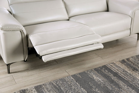 Ascona Light Taupe Leatherette Power Reclining Sofa & Loveseat by Furniture of America at Eve Furniture