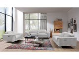Ascona Light Taupe Leatherette Power Reclining Sofa & Loveseat by Furniture of America at Eve Furniture